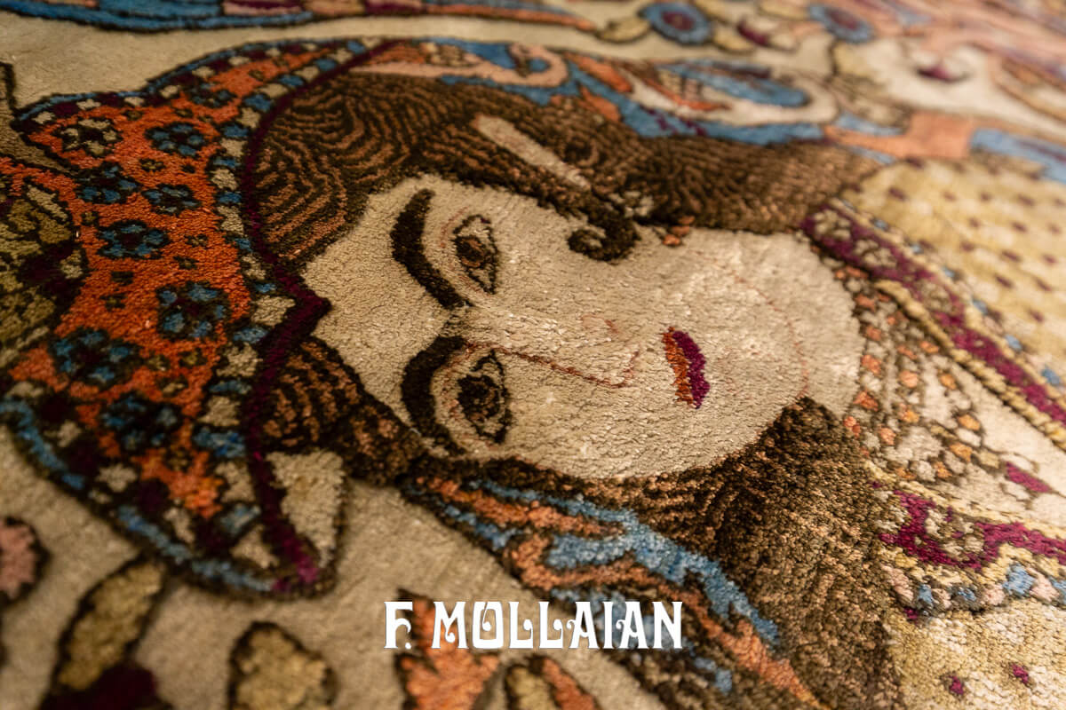 Kashan Mohtasham Pictorial Souf Silk Rug n°:549447